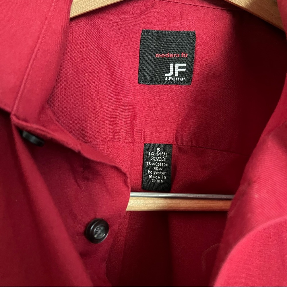 JF J. Ferrar Red Dress Shirt Small